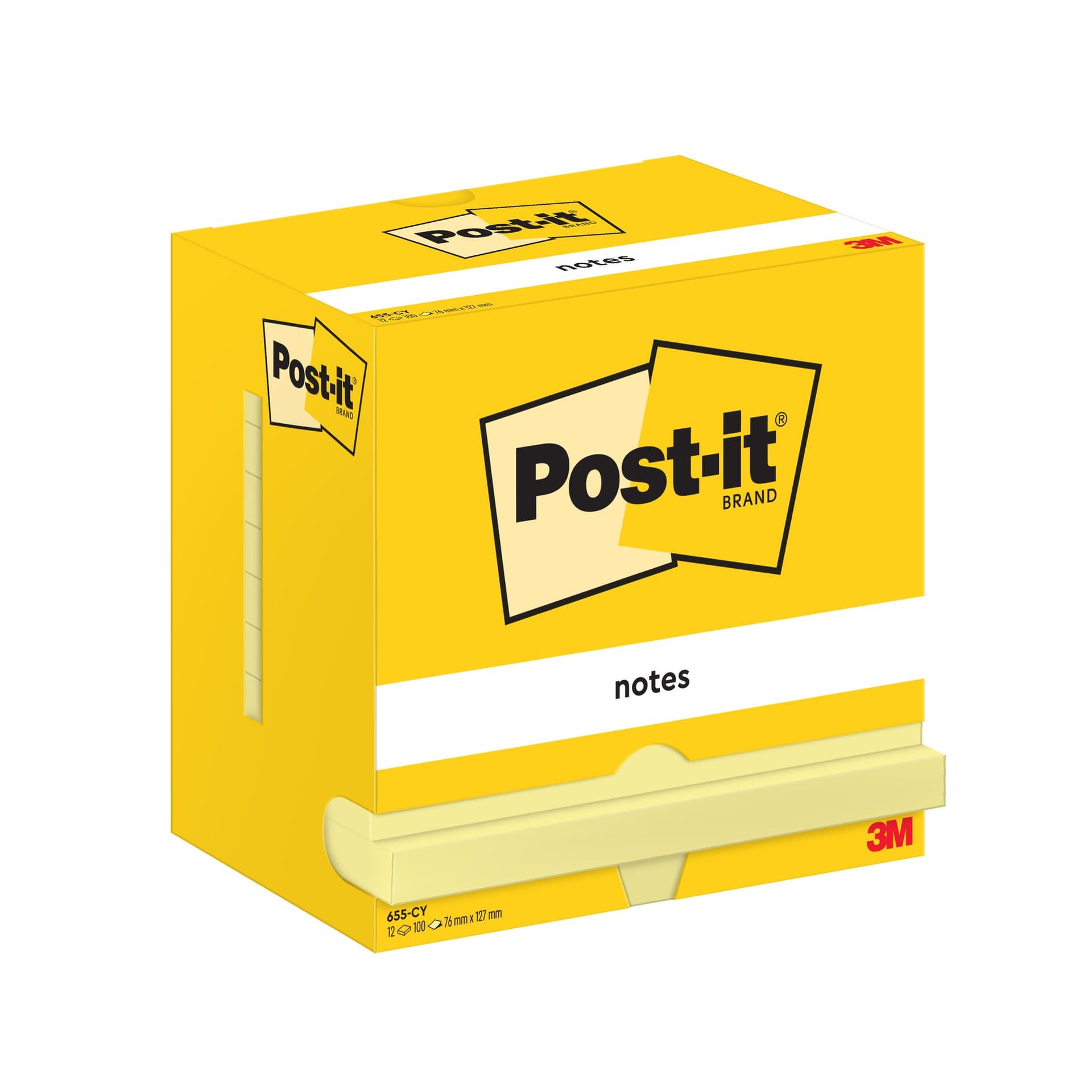 Memoblok Post-it 655 76x127mm geel 12 stuks 3