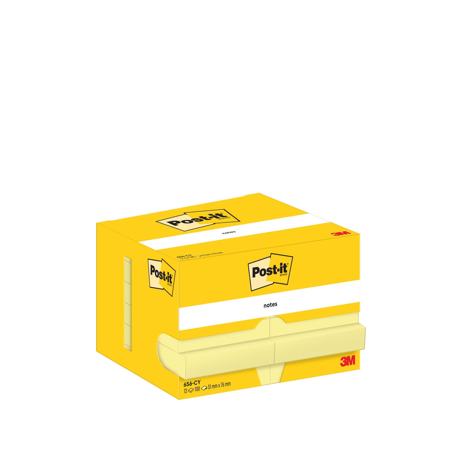 Memoblok Post-it 656 51x76mm canary yellow 12 stuks 3