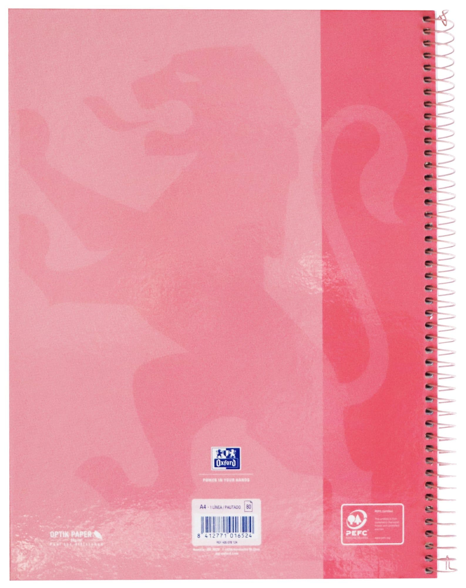Notitieboek Oxford Classic Europeanbook A4+ 4-gaats lijn 160 pagina's roze 2