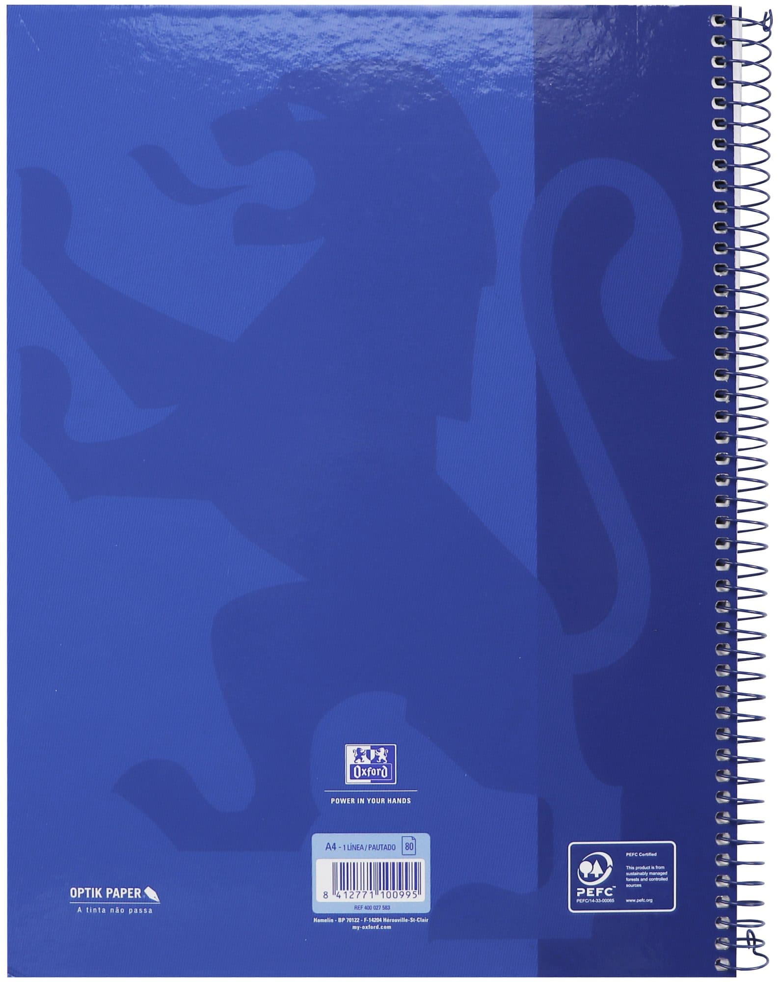 Notitieboek Oxford Classic Europeanbook A4+ 4-gaats lijn 160 pagina's donkerblauw 2