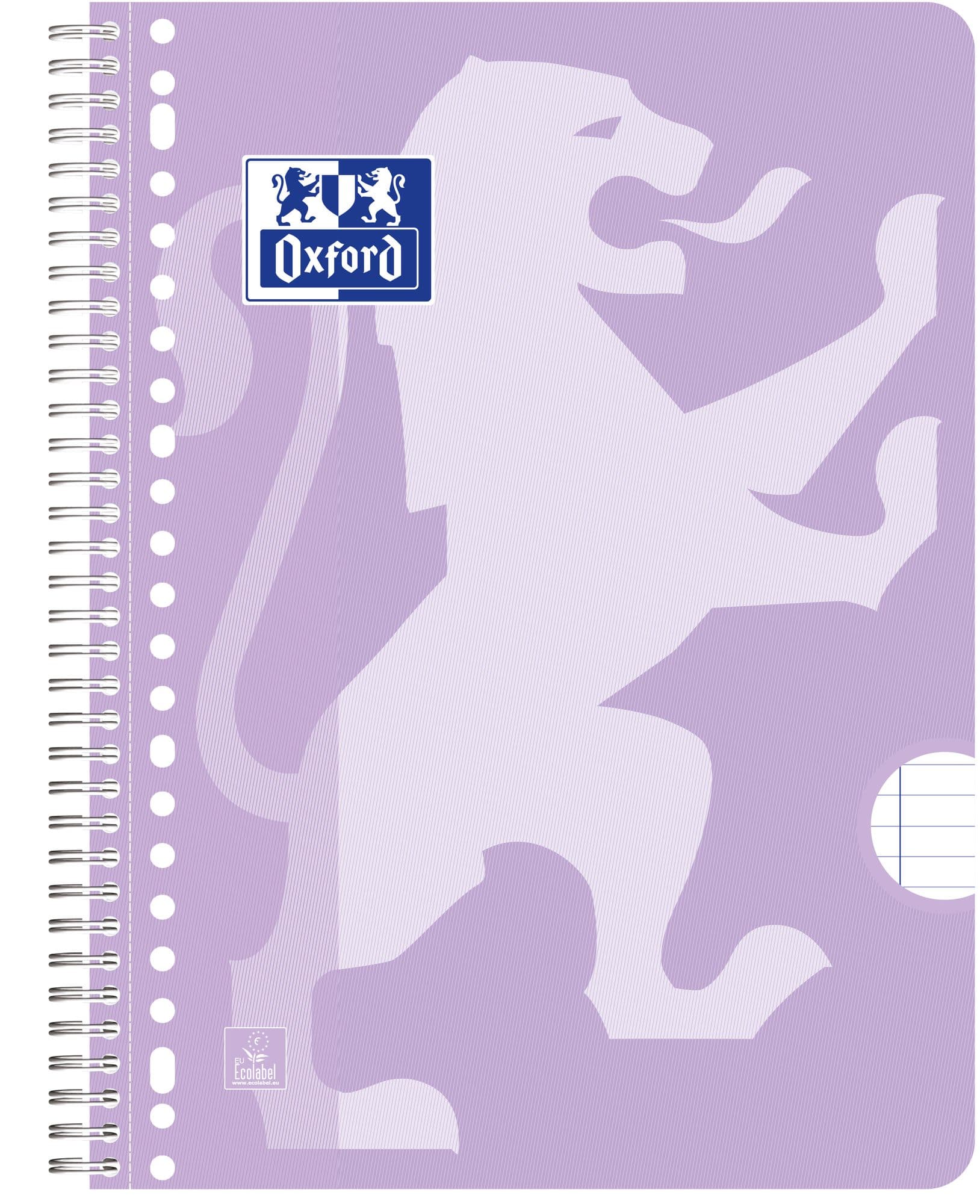 Collegeblok Oxford School A4+ lijn 23-gaats 160 pagina's 80gr pastel assorti 3 stuks 3