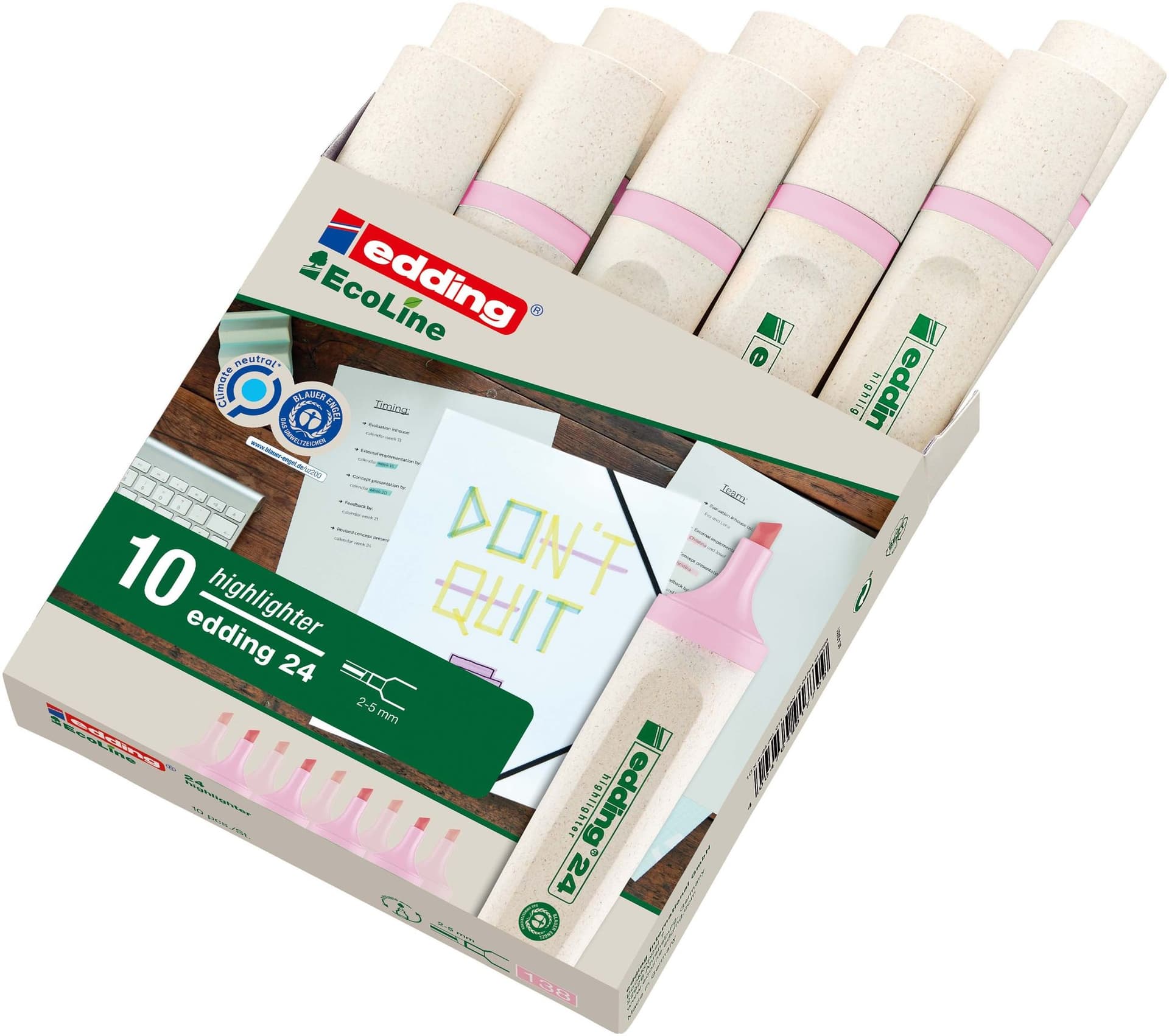 Markeerstift edding 24 EcoLine pastel roze 3