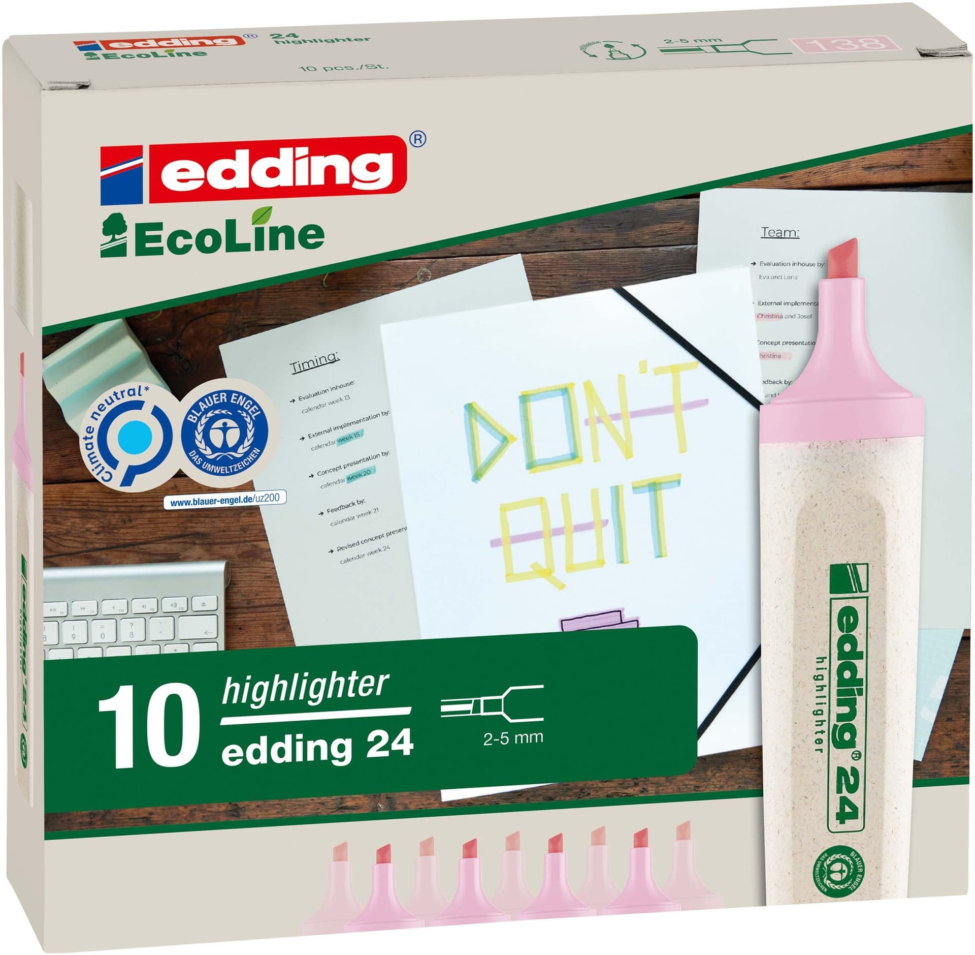 Markeerstift edding 24 EcoLine pastel roze 4