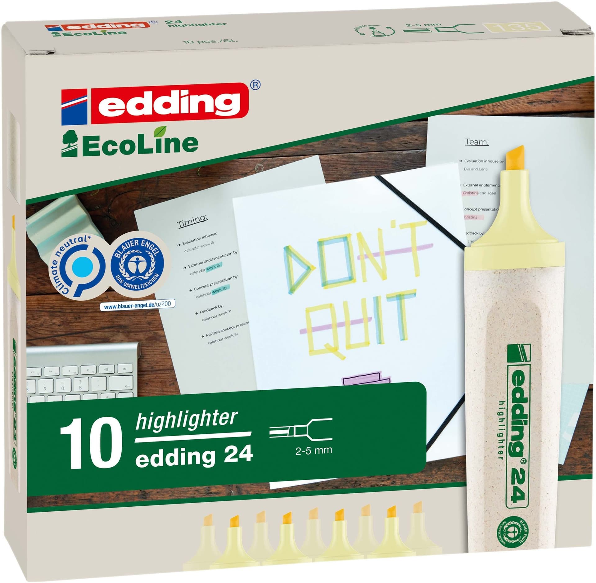 Markeerstift edding 24 EcoLine pastel geel 4