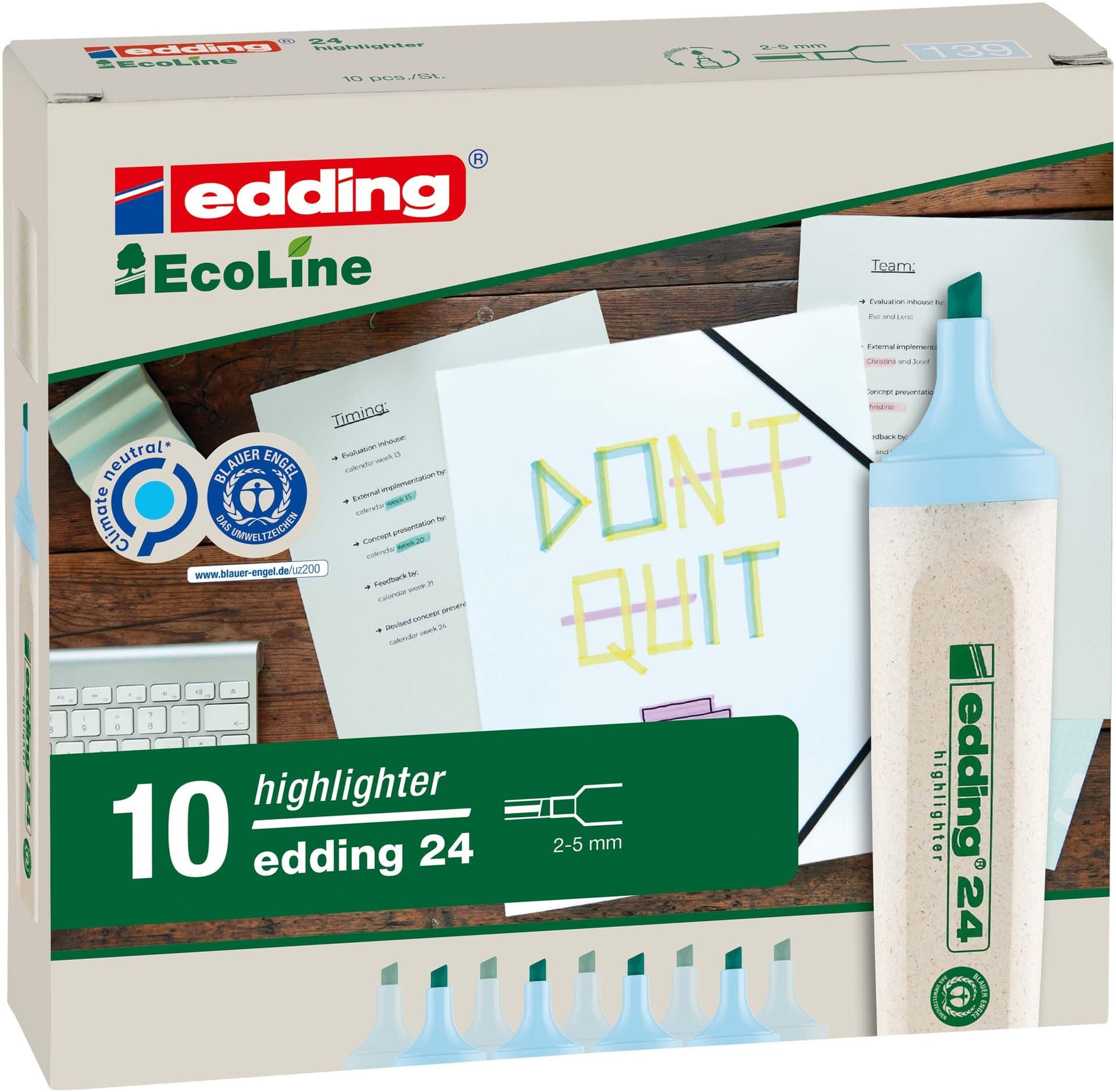 Markeerstift edding 24 EcoLine pastel blauw 4