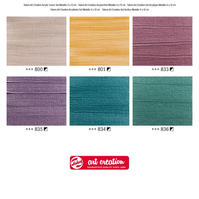 Acrylverf Talens Art Creation metallic assorti 6 tubes à 12ml 3