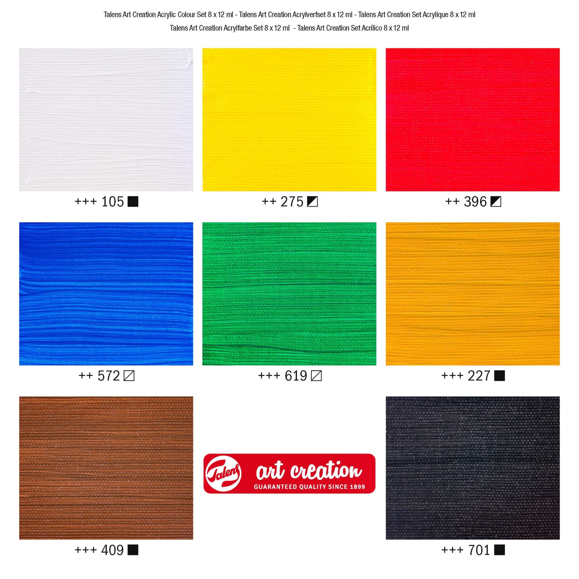 Acrylverf Talens Art Creation assorti 8 tubes à 12ml 5