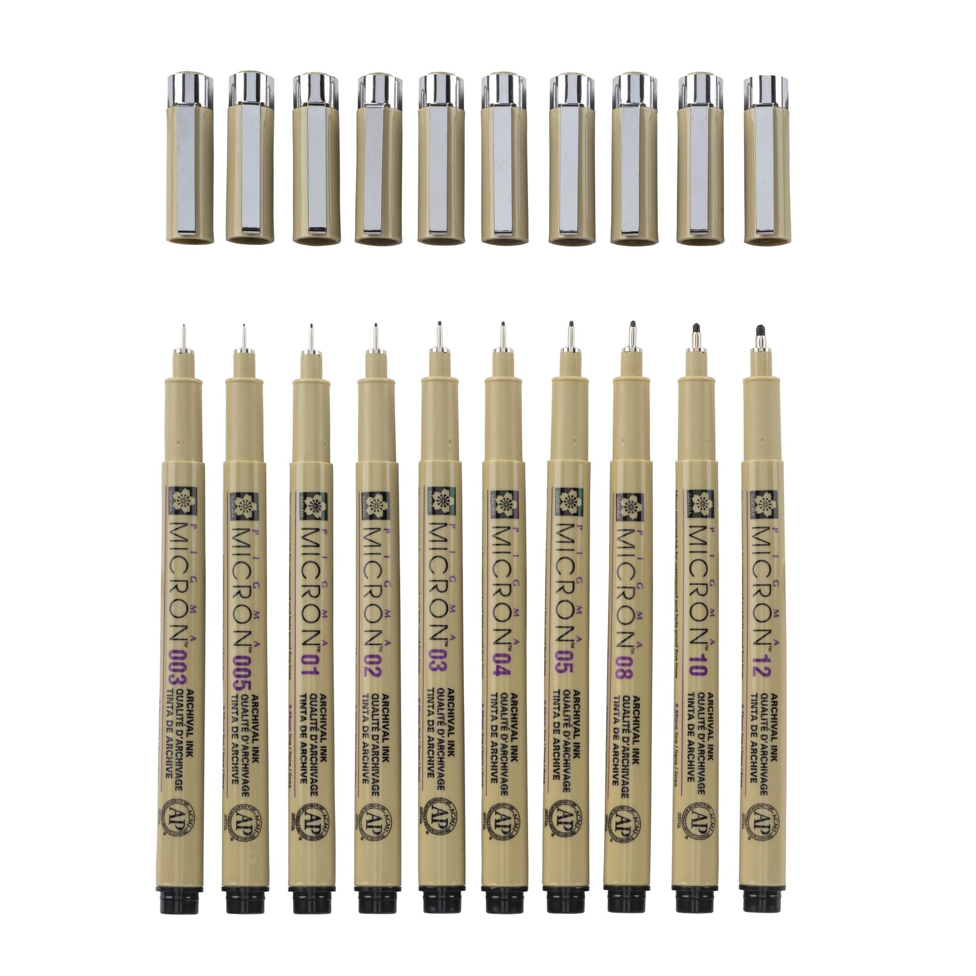 Fineliner Sakura Pigma Micron set à 10 schrijfbreedtes zwart 3