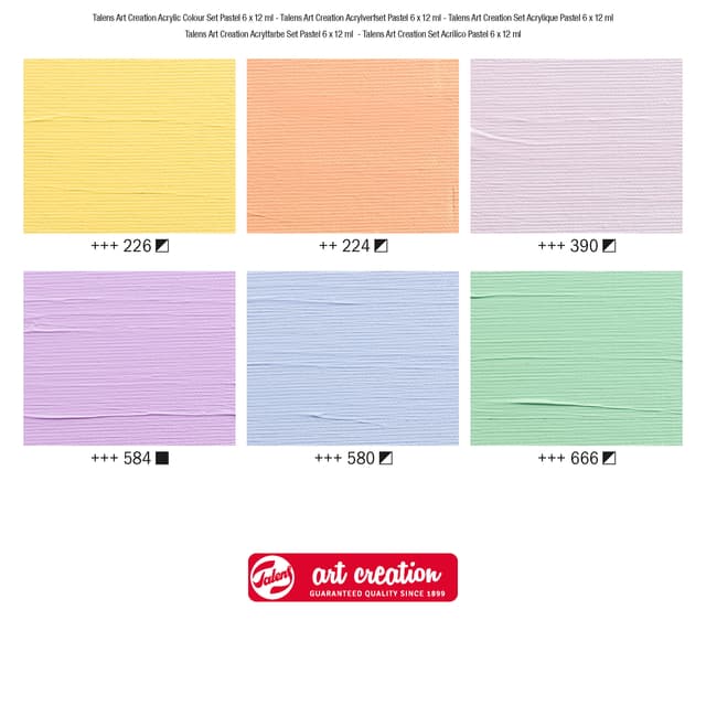 Acrylverf Talens Art Creation pastel assorti 6 tubes à 12ml 2