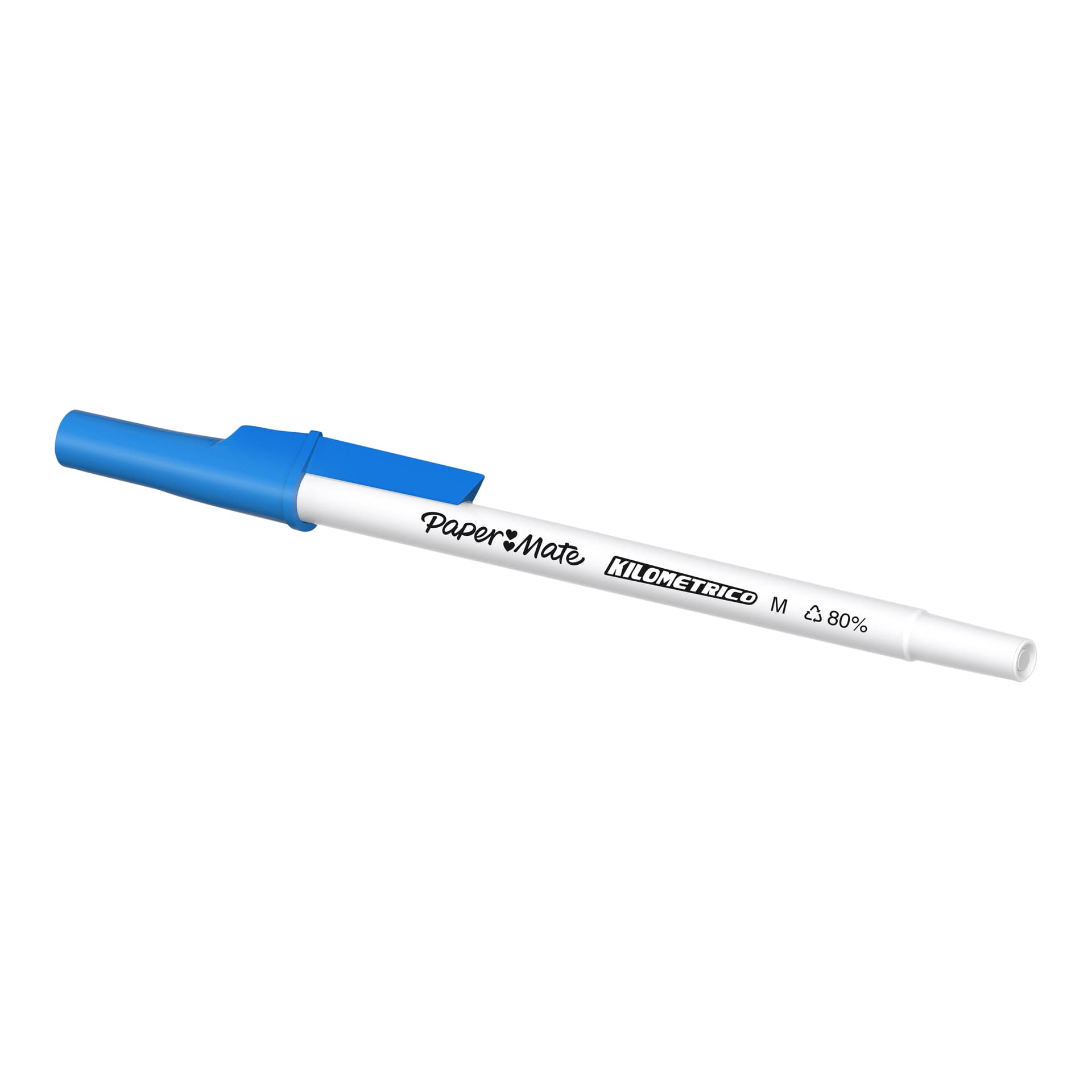 Balpen Paper Mate Kilometrico Recycled medium blauw 2