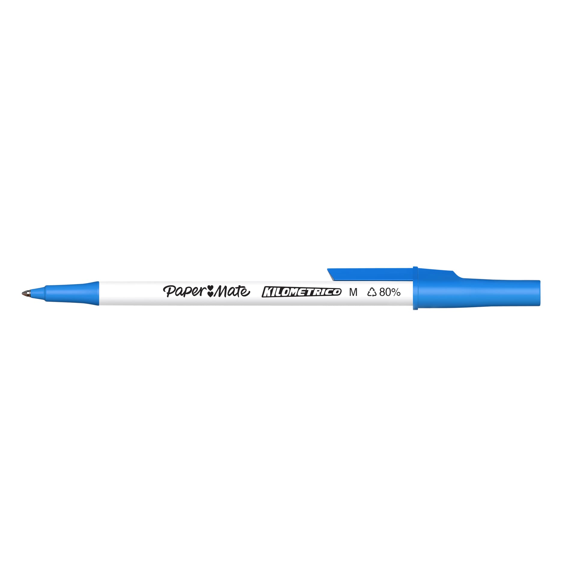 Balpen Paper Mate Kilometrico Recycled medium blauw 3