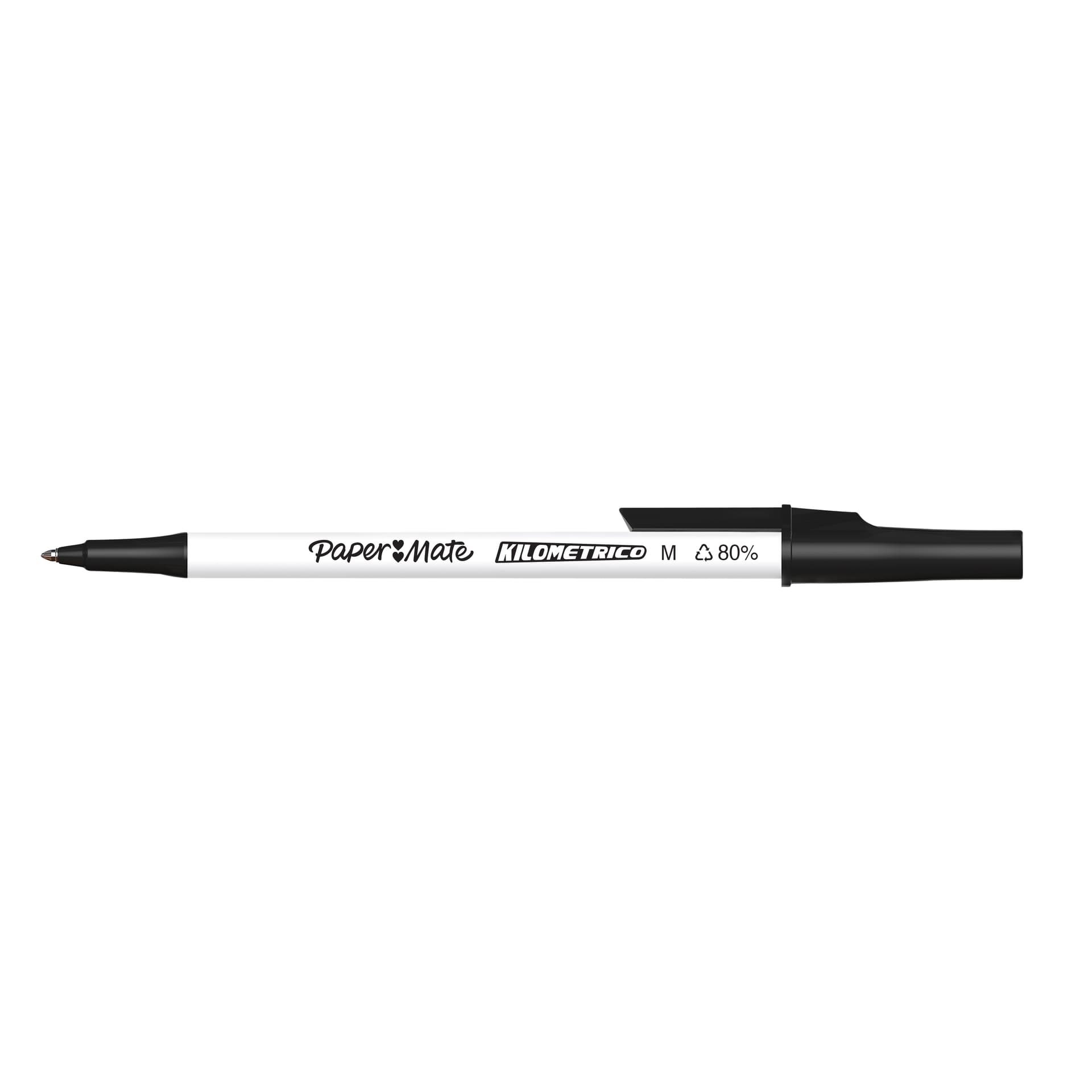Balpen Paper Mate Kilometrico Recycled medium zwart 3