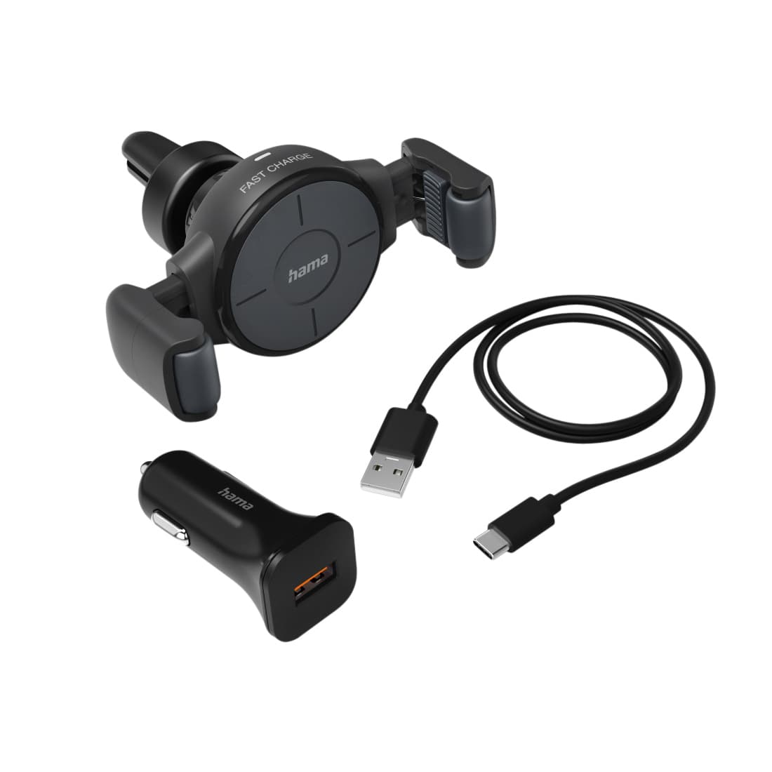 Autolader Hama draadloos QI-Charge 10W antraciet 2
