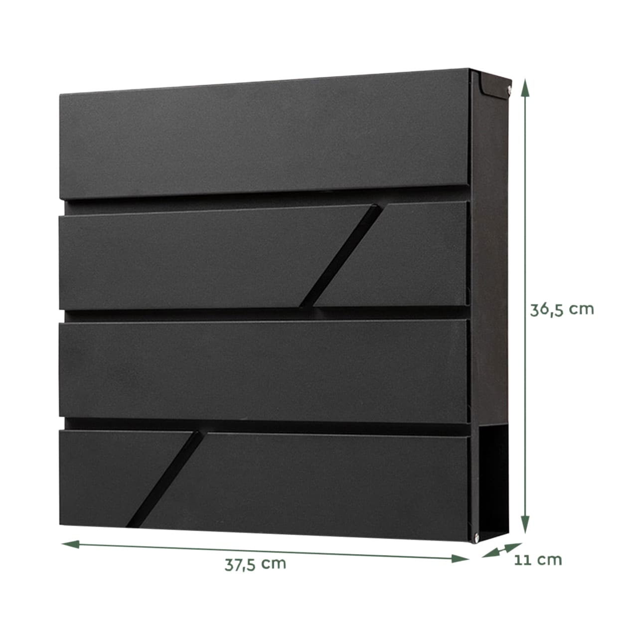 Brievenbus BRASQ PB200 Deluxe wand zwart 2