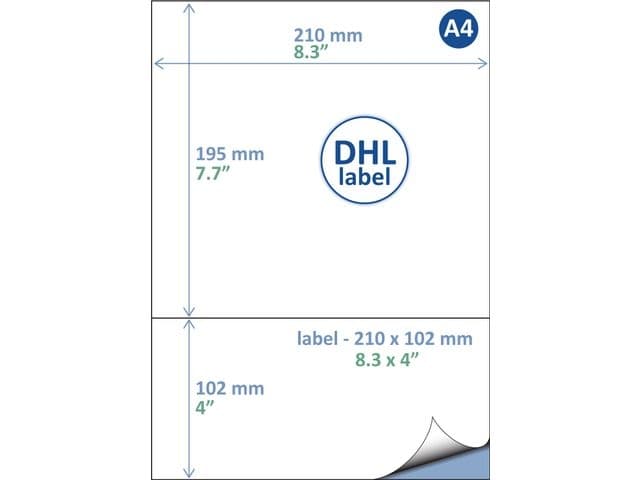 Retourlabel DHL IEZZY A4 1.000 vel 210x102mm 1000 labels 3