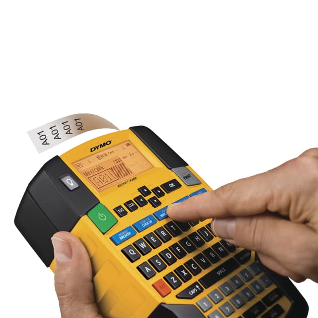Labelprinter Dymo Rhino 4200 industrieel qwerty 19mm geel in koffer 2