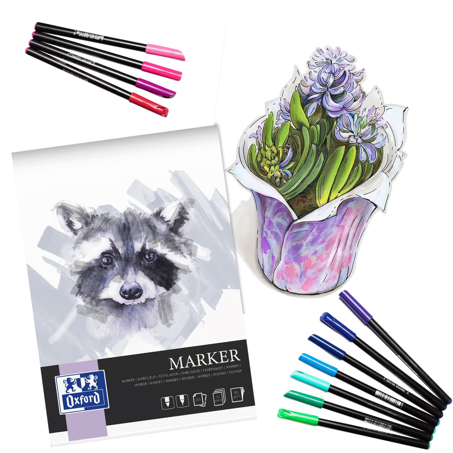 Tekenblok Oxford Marker A4 15 vel 180 gram 2