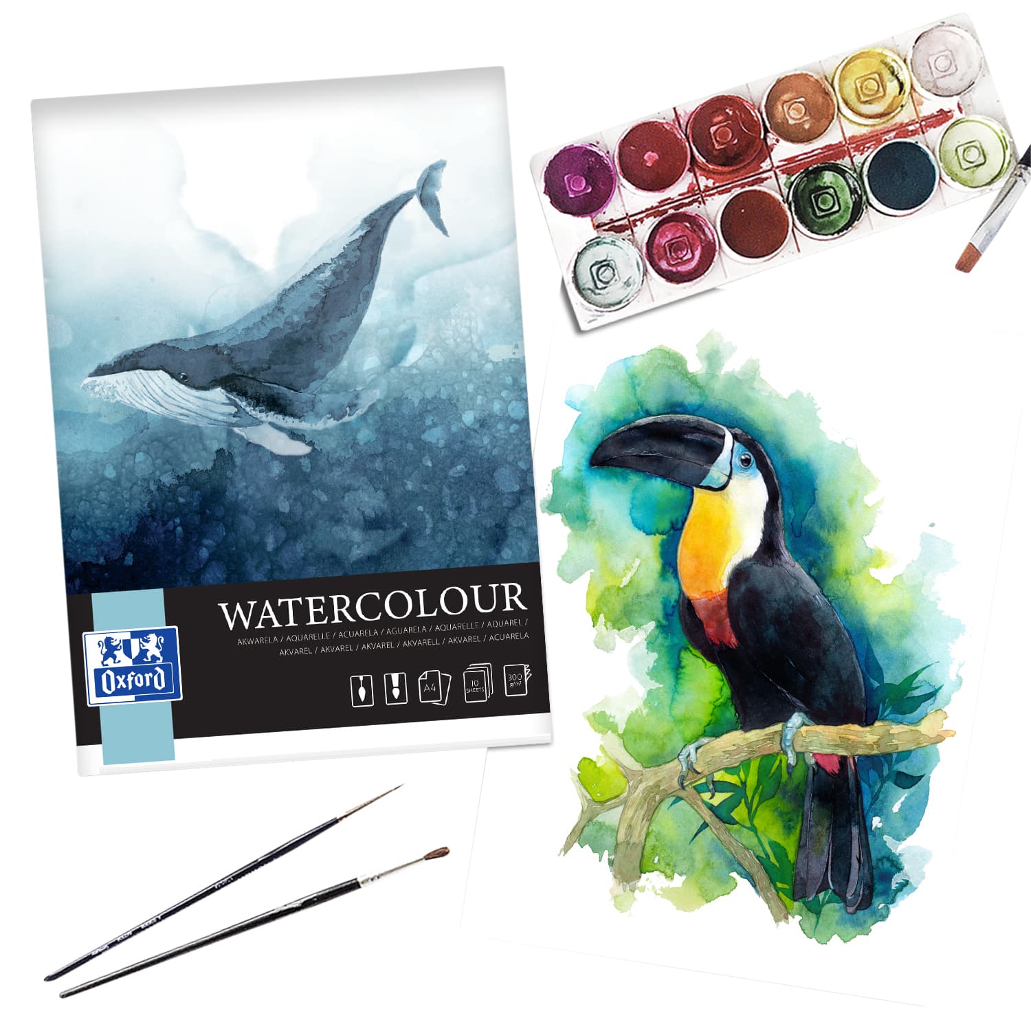 Tekenblok Oxford Watercolour A4 10 vel 300 gram spiraal 2