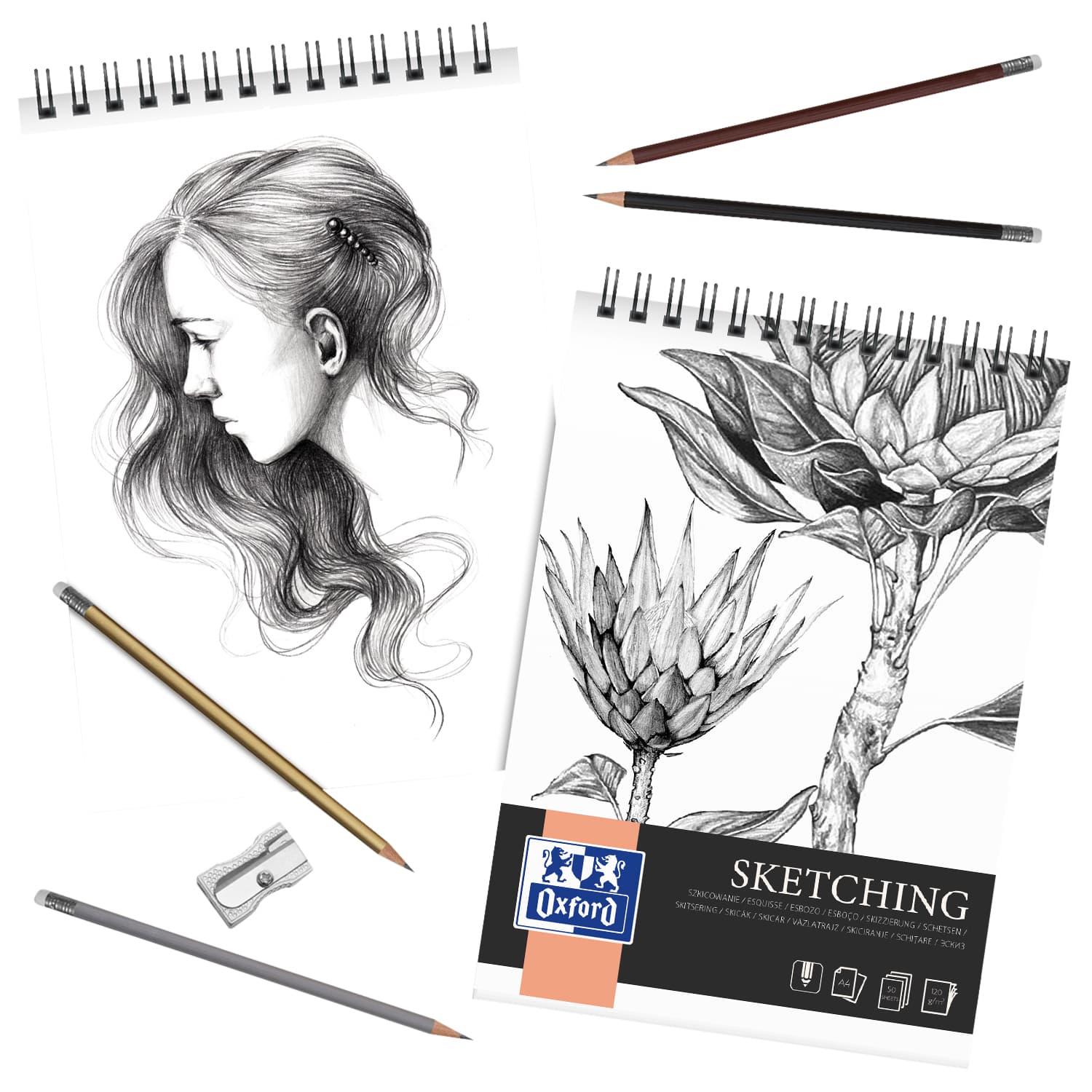 Tekenblok Oxford Sketching A3 50 vel 120 gram spiraal 2