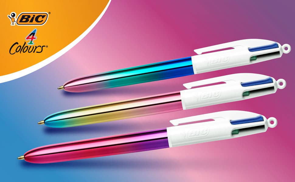 Balpen Bic 4kleuren gradient medium assorti 5