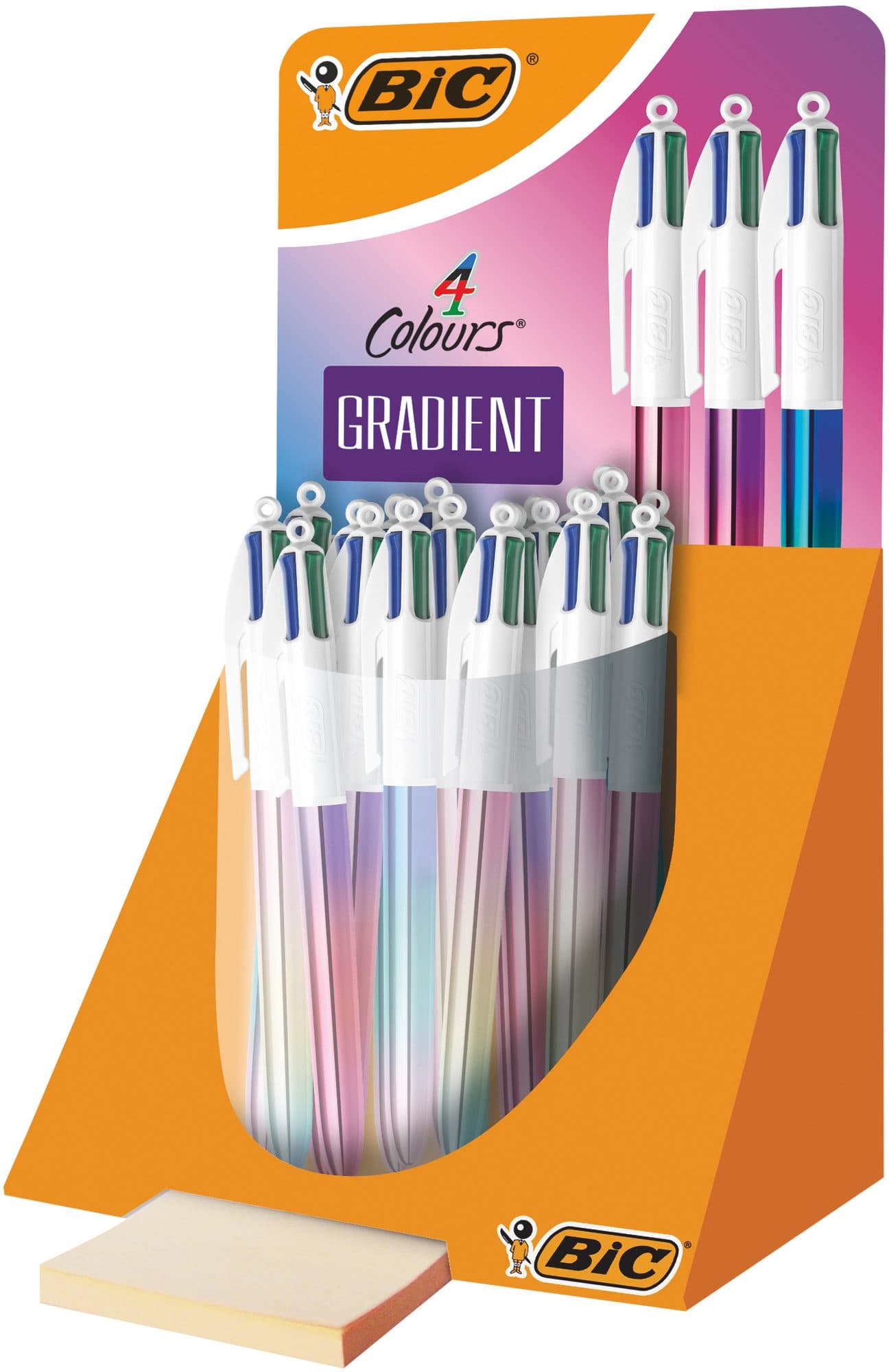 Balpen Bic 4kleuren gradient medium assorti 2