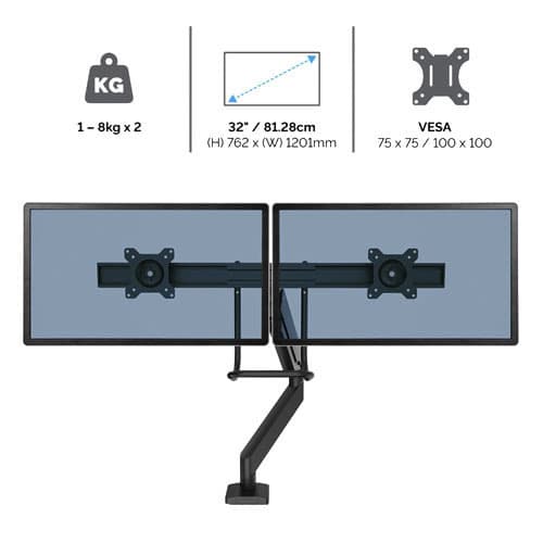 Monitorarm Fellowes Eppa Crossbar wit 3