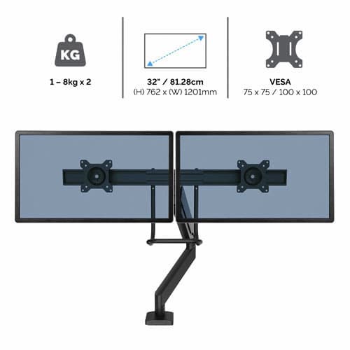 Monitorarm Fellowes Eppa Crossbar zilver 3
