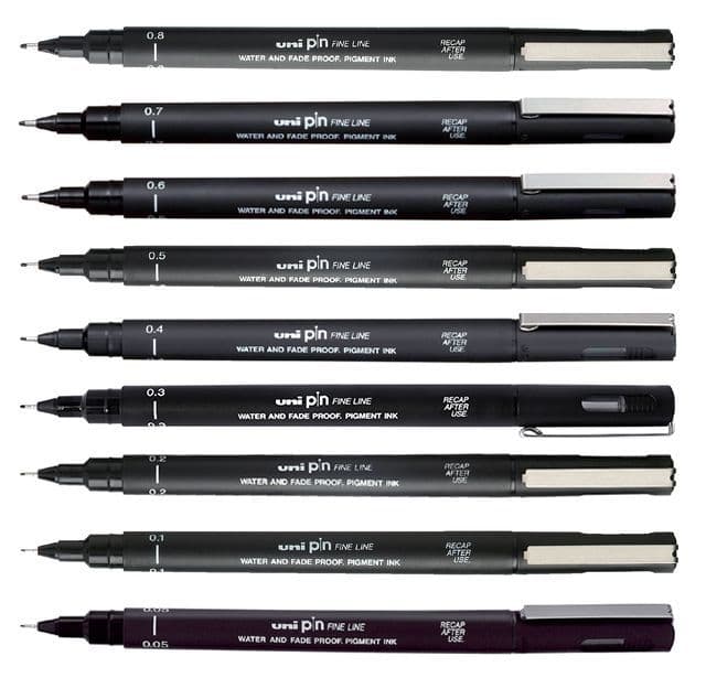 Fineliner Uni-ball Pin 0.3mm rood 2