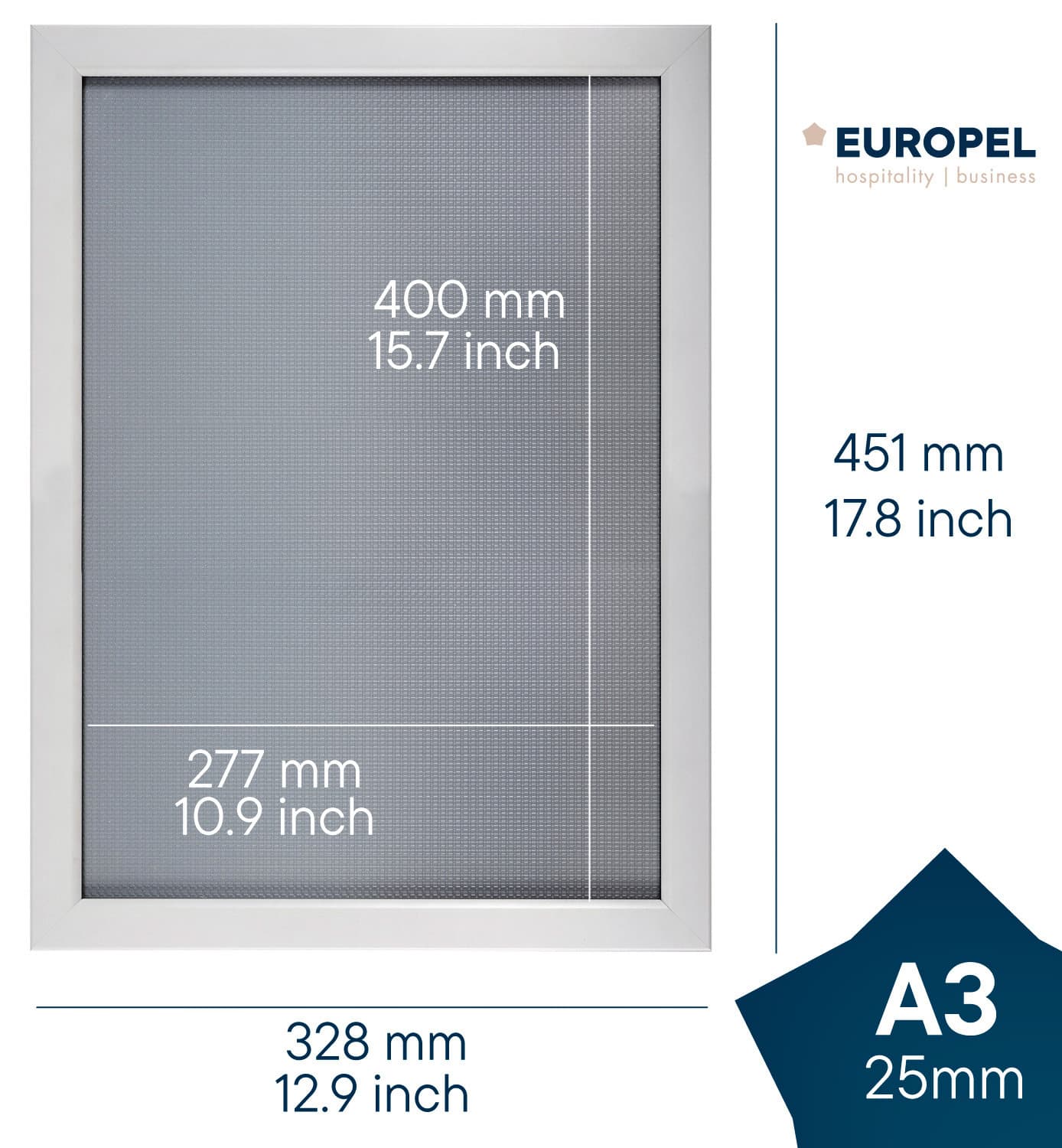Kliklijst Europel A3 25mm mat wit 2
