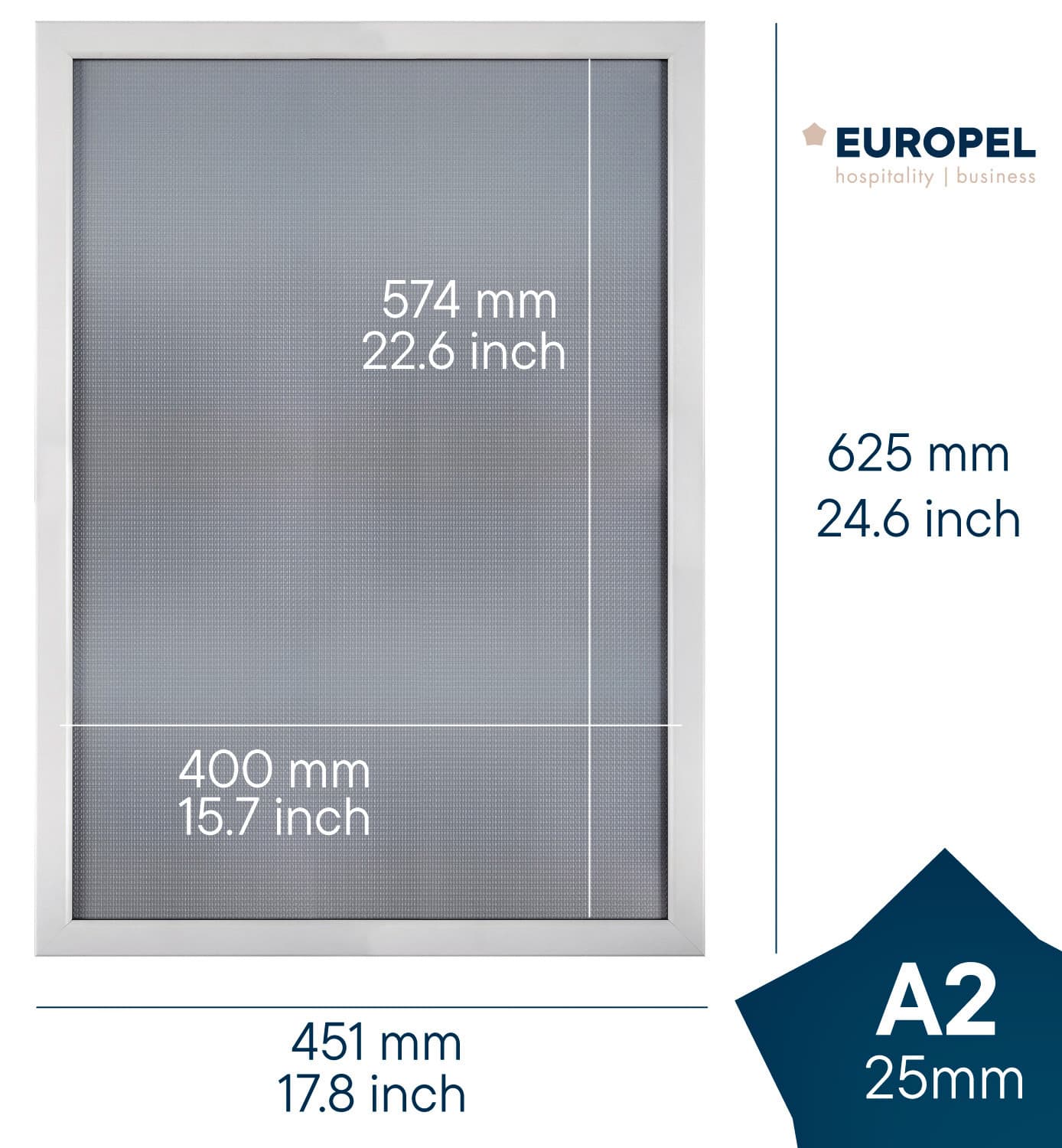 Kliklijst Europel A2 25mm mat wit 2