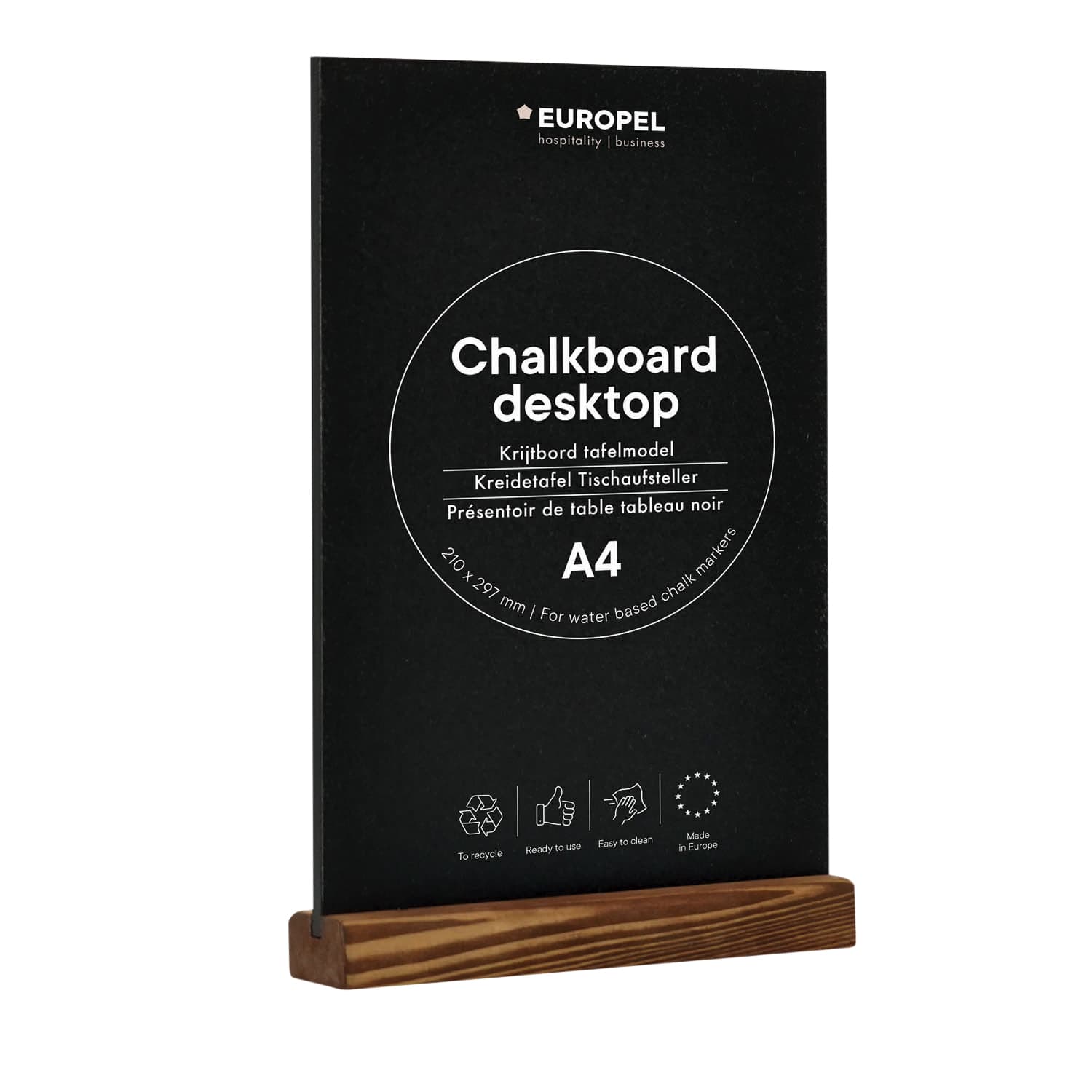 Krijtbord Europel tafelmodel A4 staand natural 4