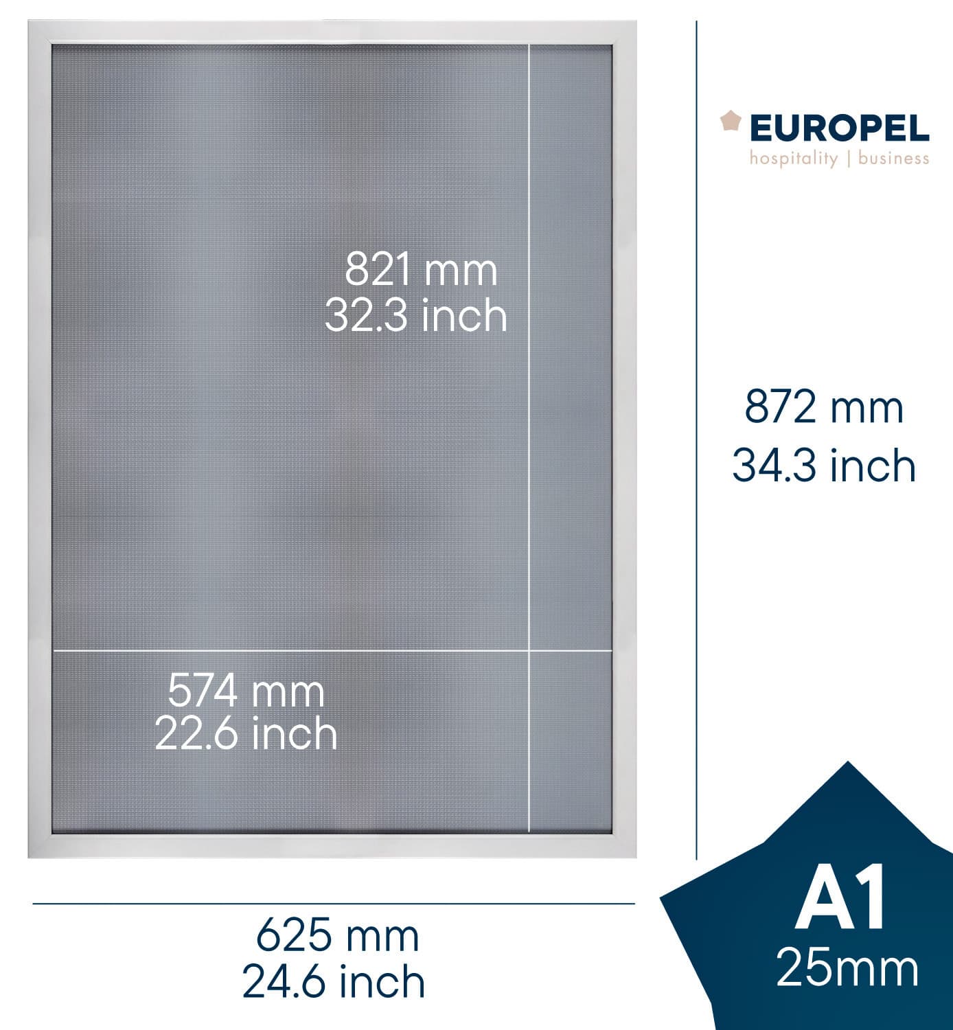 Kliklijst Europel A1 25mm mat wit 2