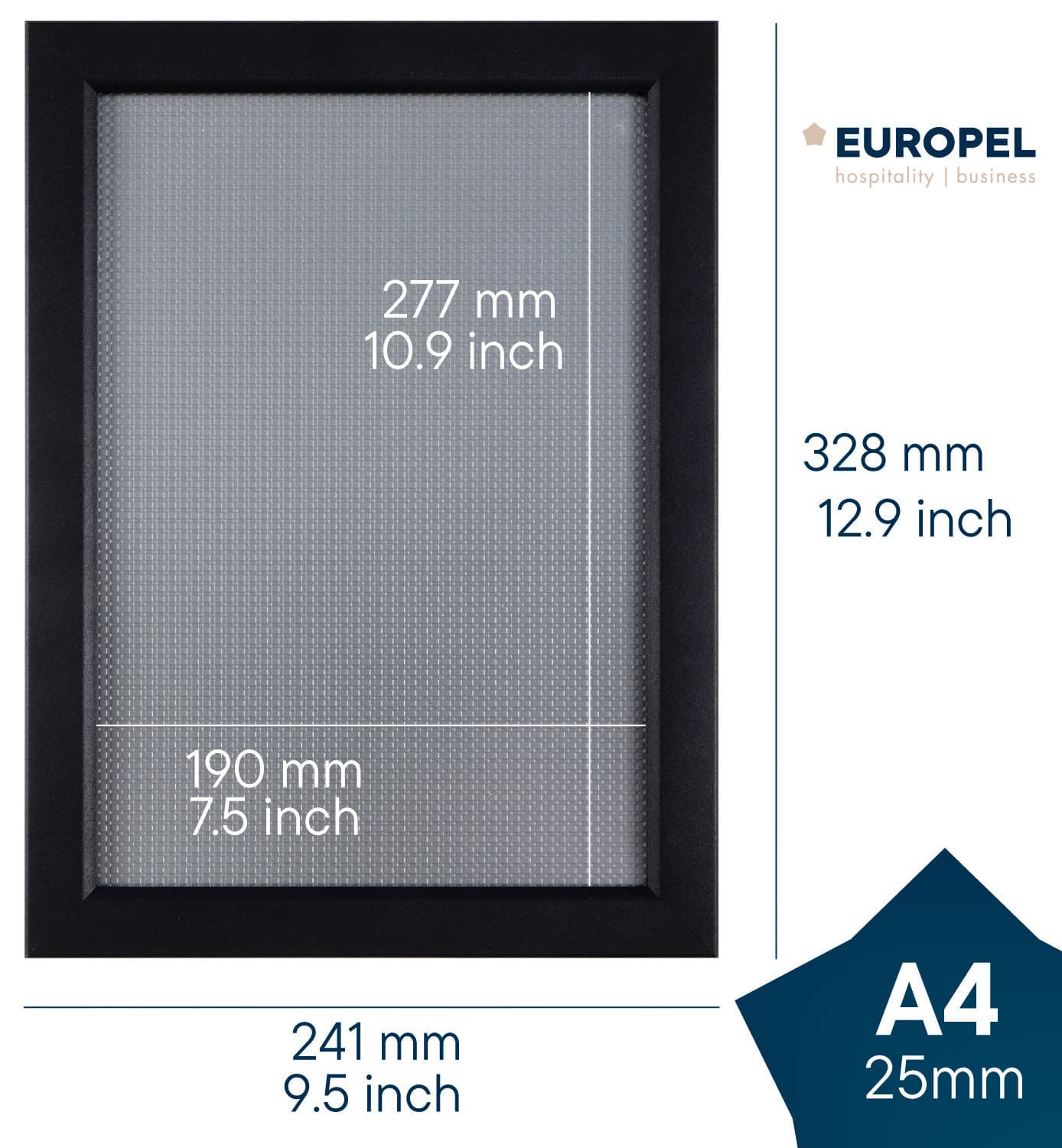 Kliklijst Europel A4 25mm mat zwart 2