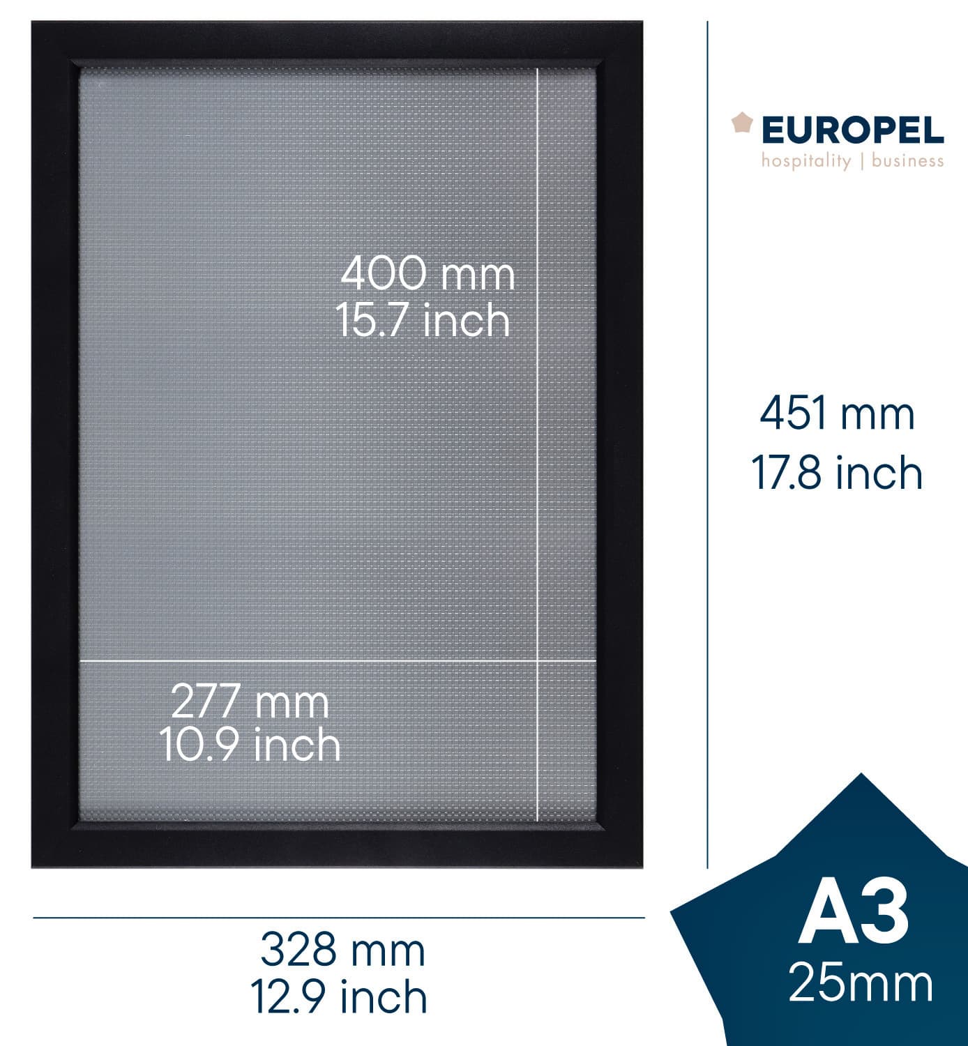 Kliklijst Europel A3 25mm mat zwart 2