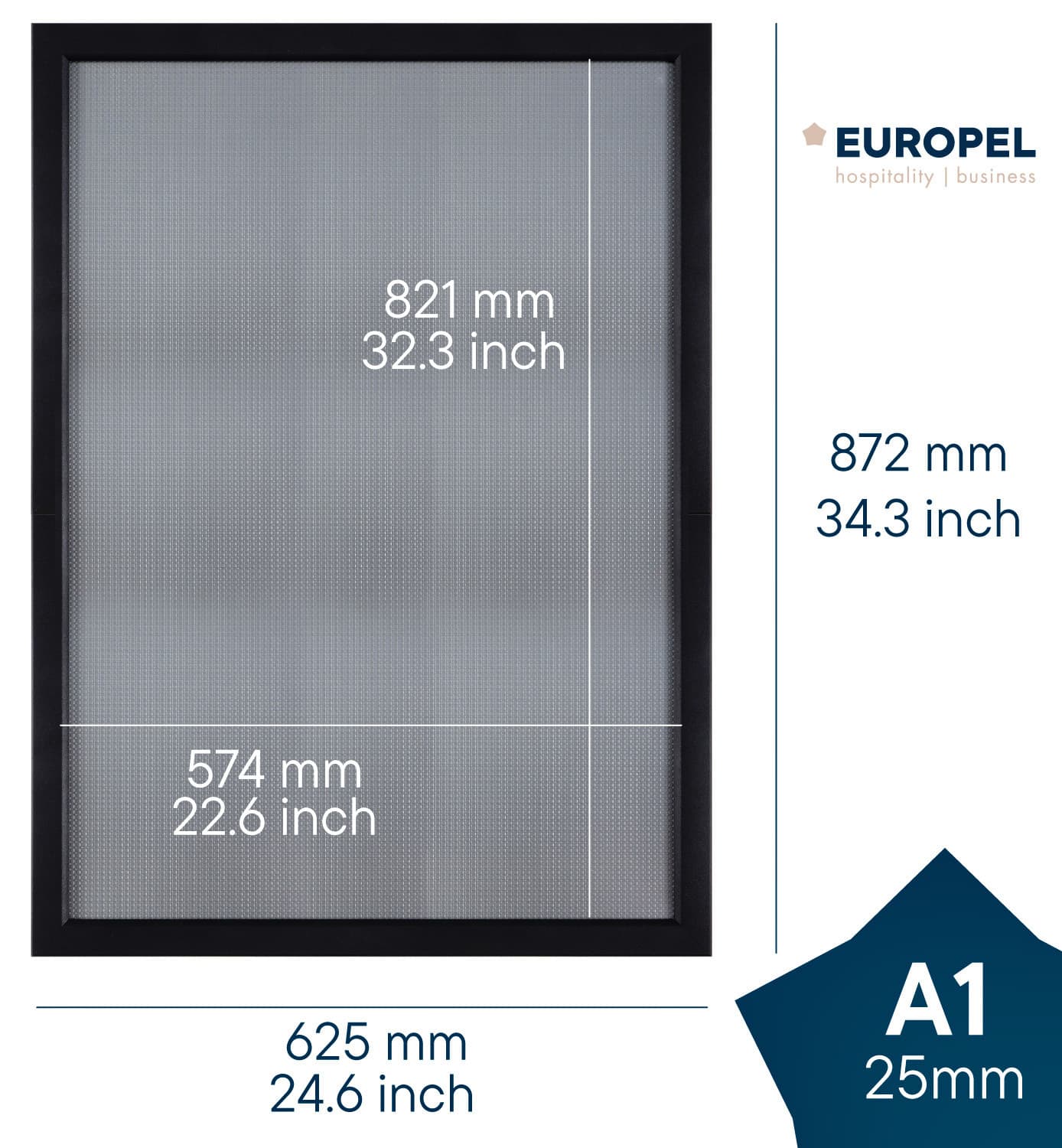 Kliklijst Europel A1 25mm mat zwart 2