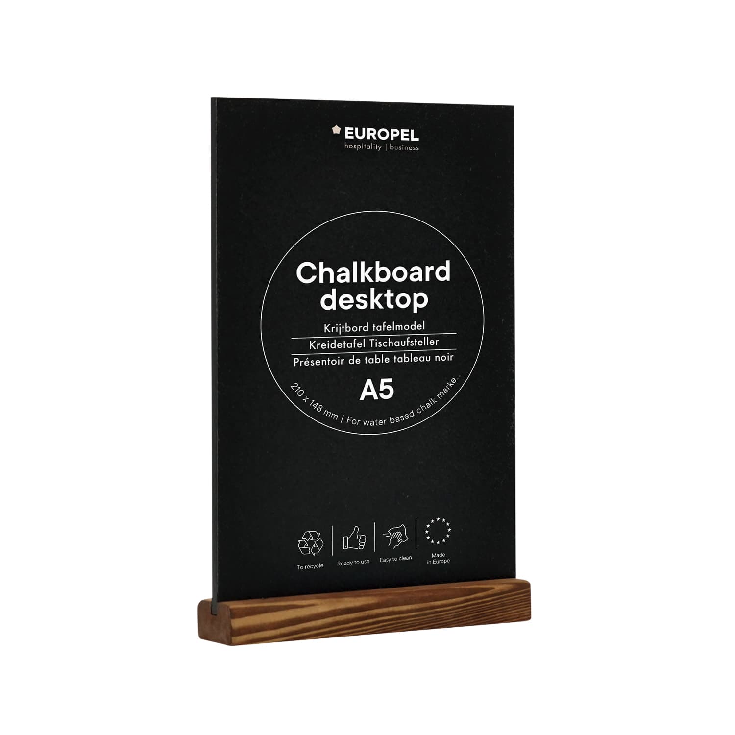 Krijtbord Europel tafelmodel A5 staand natural 4