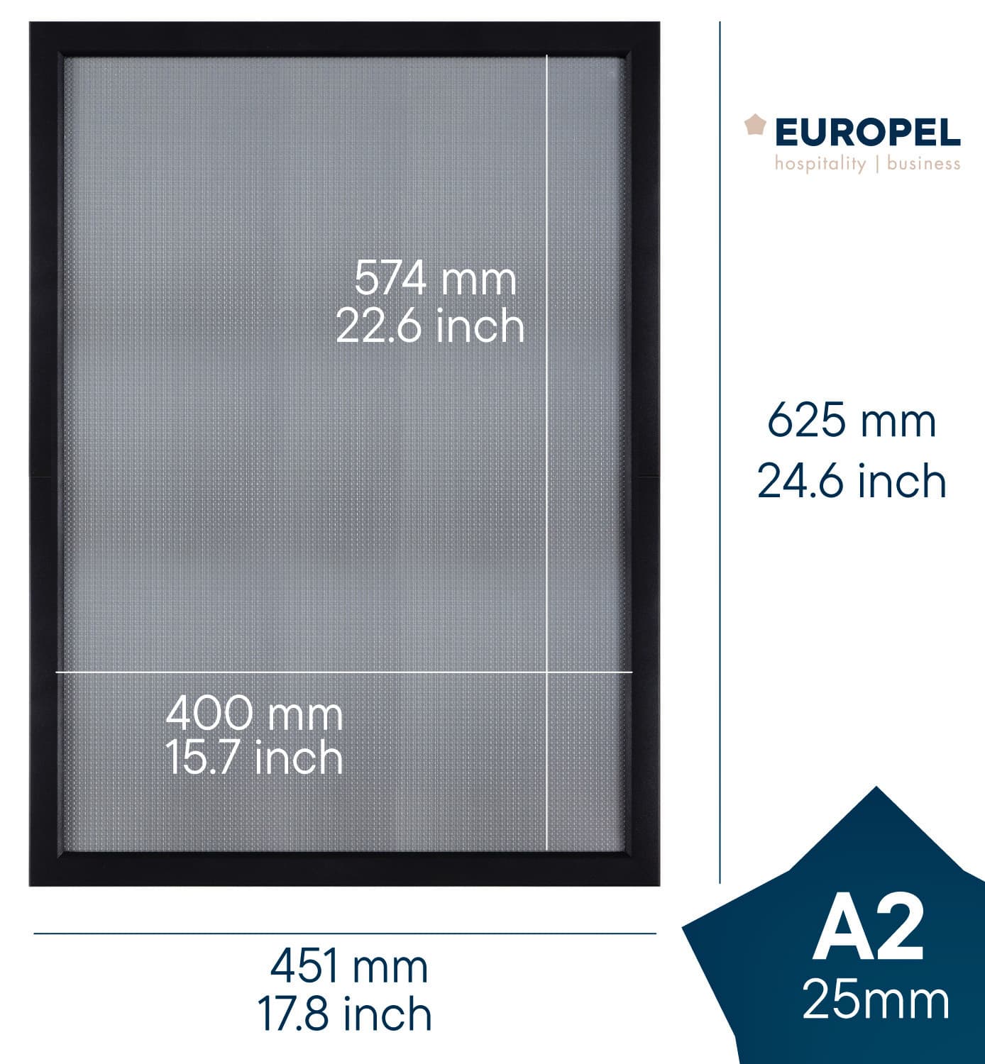 Kliklijst Europel A2 25mm mat zwart 2