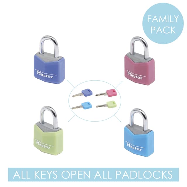 Hangslot MasterLock 4 assorti alu 20mm 4 stuks 2