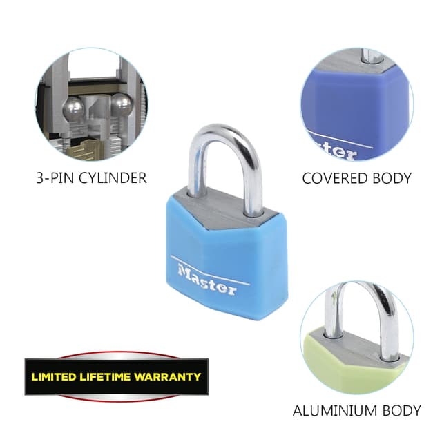 Hangslot MasterLock 4 assorti alu 20mm 4 stuks 3