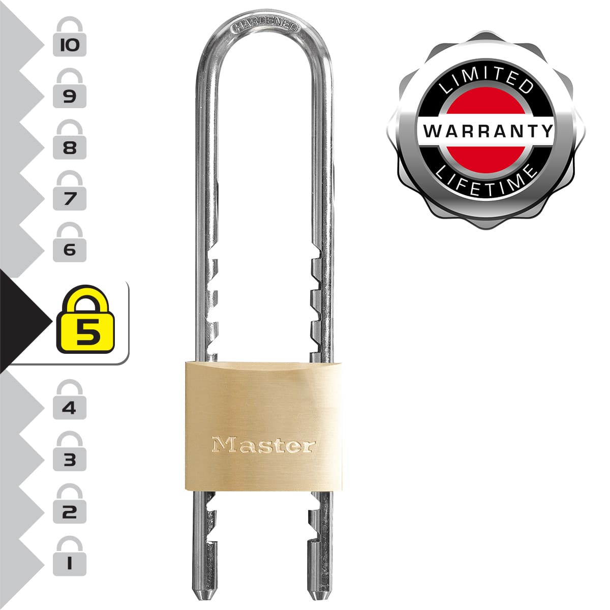 Hangslot MasterLock verstelbaar messing 50mm 2