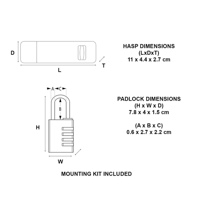Hangslot MasterLock overval + aluminium 40mm 3