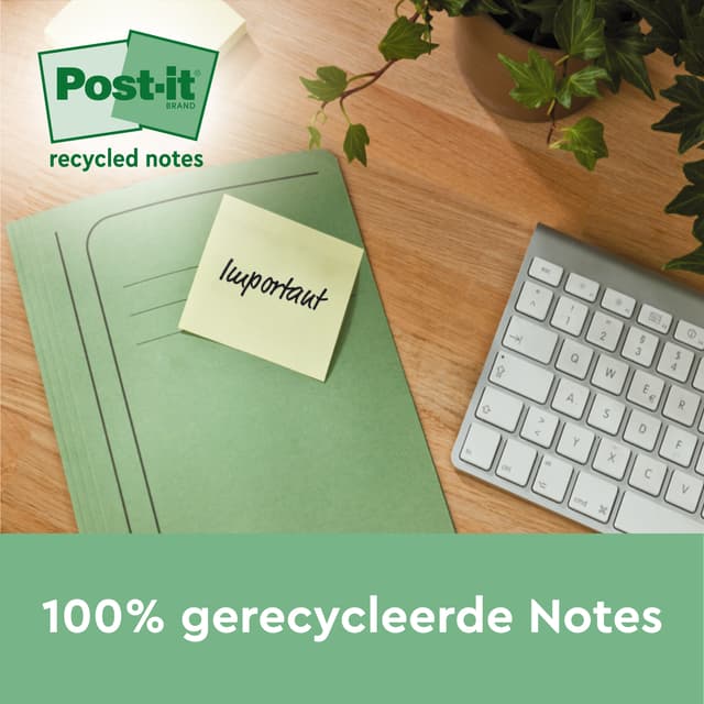 Memoblok Post-it 654 RSS12CY 76x76mm geel 14+4 gratis 3