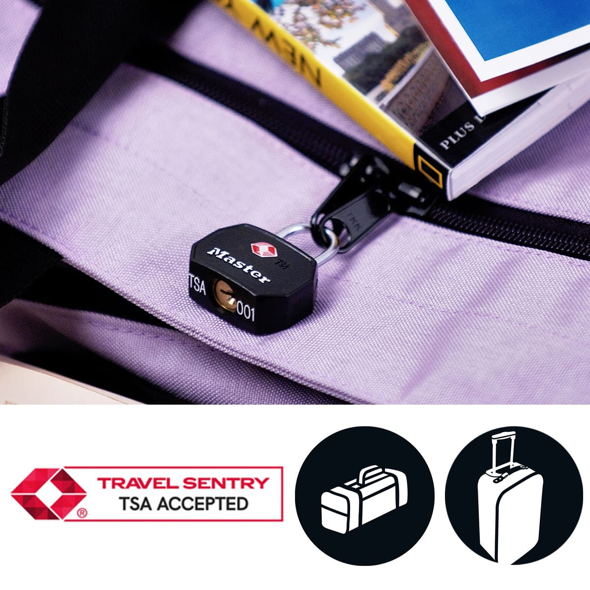 Hangslot Masterlock 2 gelijksluitend aluminium TSA zwart 30mm 2 stuks 2