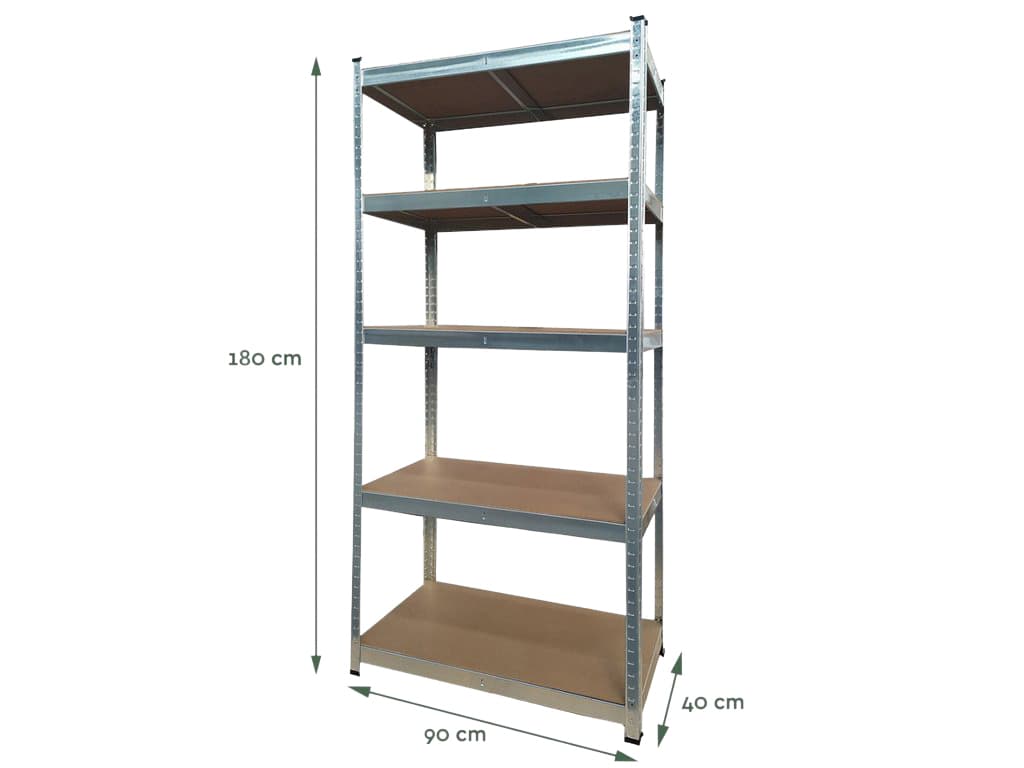 Stellingkast BRASQ 5 borden 90x40x180cm SU175 max 875 KG zilver 4