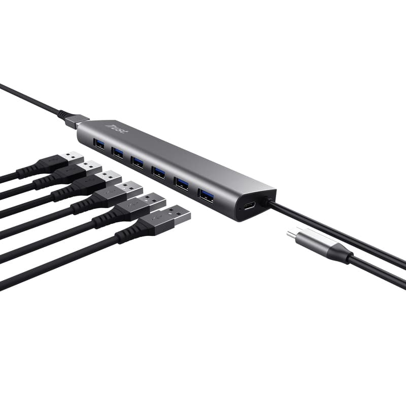 Hub Trust HALYX 7-port USB-A 3.2 zilver 2