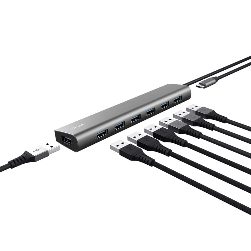 Hub Trust HALYX 7-port USB-A 3.2 zilver 3