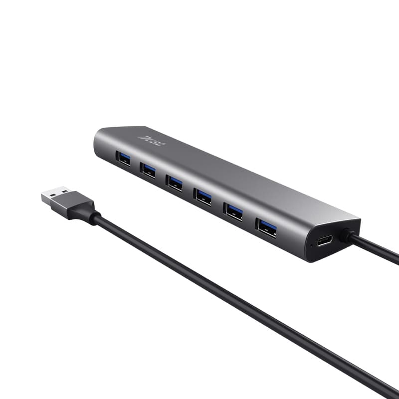 Hub Trust HALYX 7-port USB-A 3.2 zilver 4