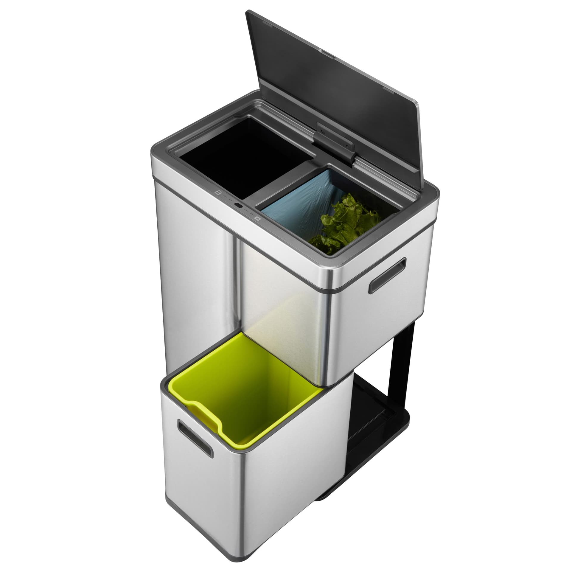 Afvalbak EKO Mirage Plus sensor 30liter en 2x15liter RVS 2