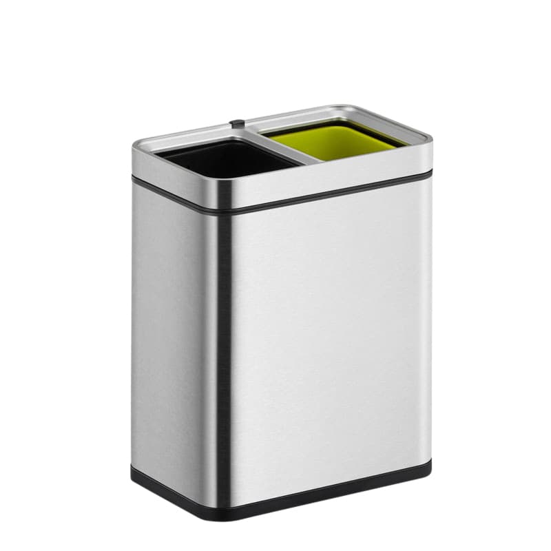 Afvalbak EKO Laguna Slim met inwerpopening 2x10liter RVS 2