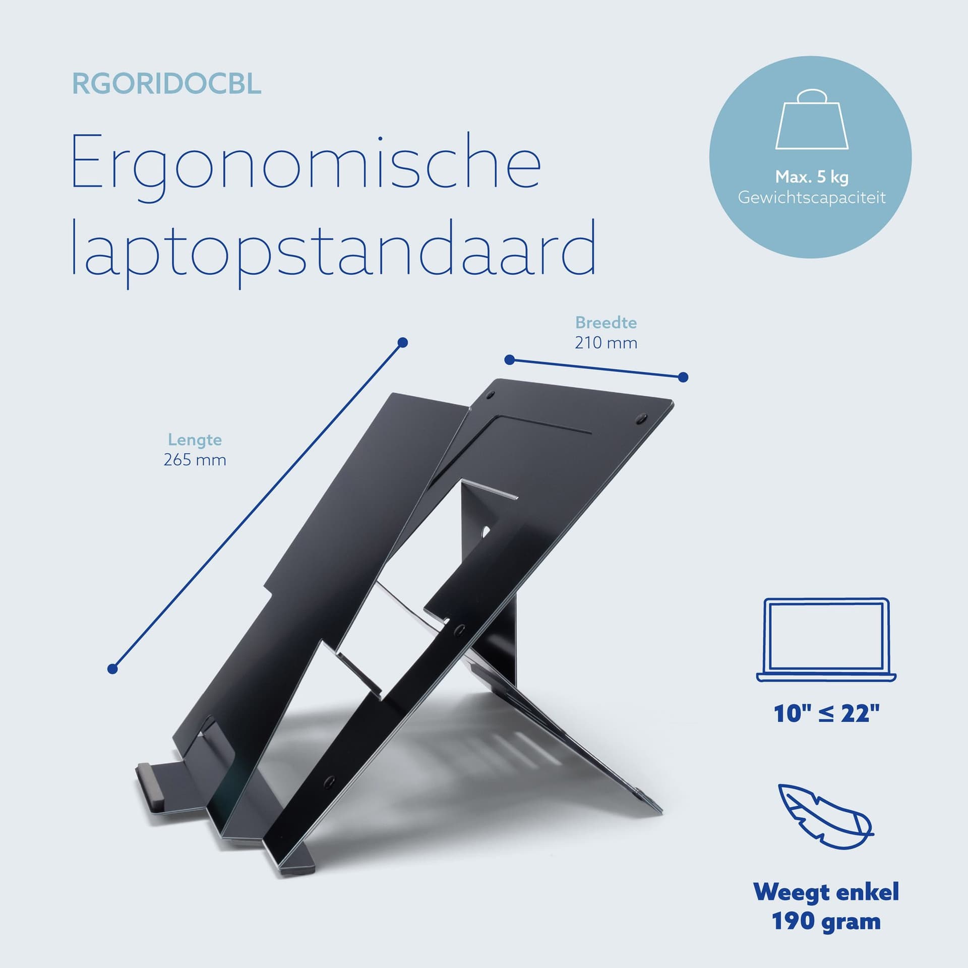 Laptopstandaard R-Go Riser Documenthouder 6